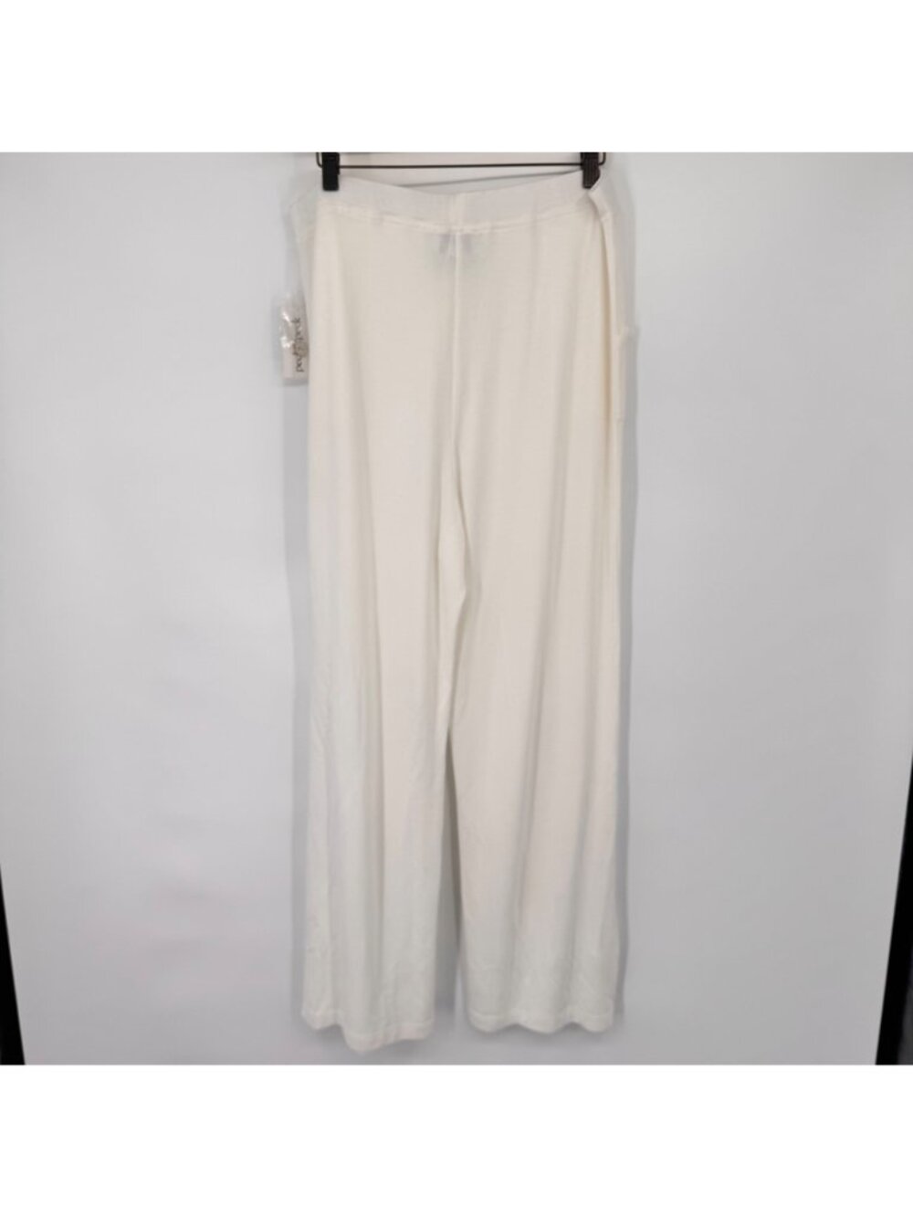 Peck & Peck Womens White Wide-Leg Pants  Button Detail size large pockets New - Picture 7 of 9